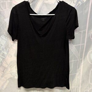 Vintage Black Short Sleeve Women's Top
